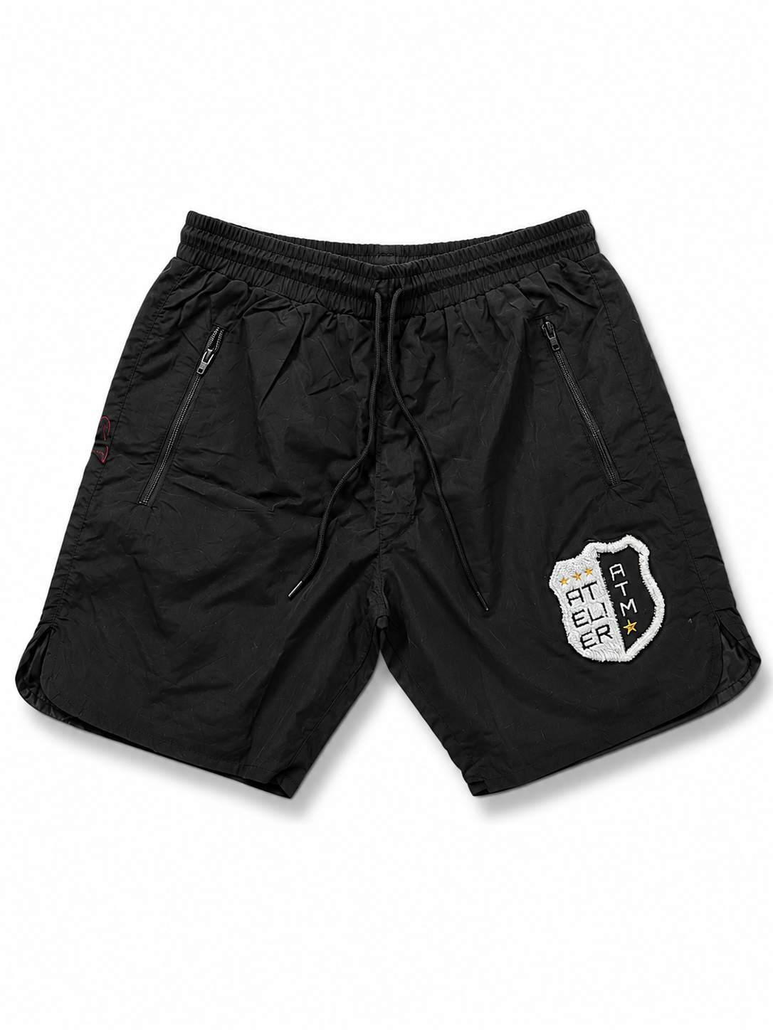 Black Windbreaker shorts