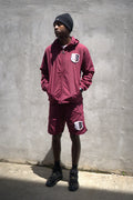 BURGUNDY Windbreaker shorts