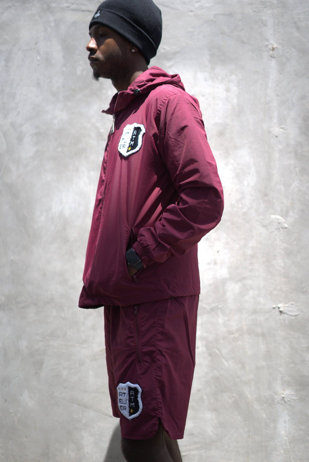 Burgundy Windbreaker jacket