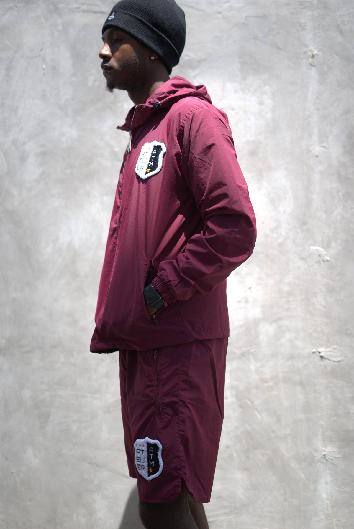 Burgundy Windbreaker jacket