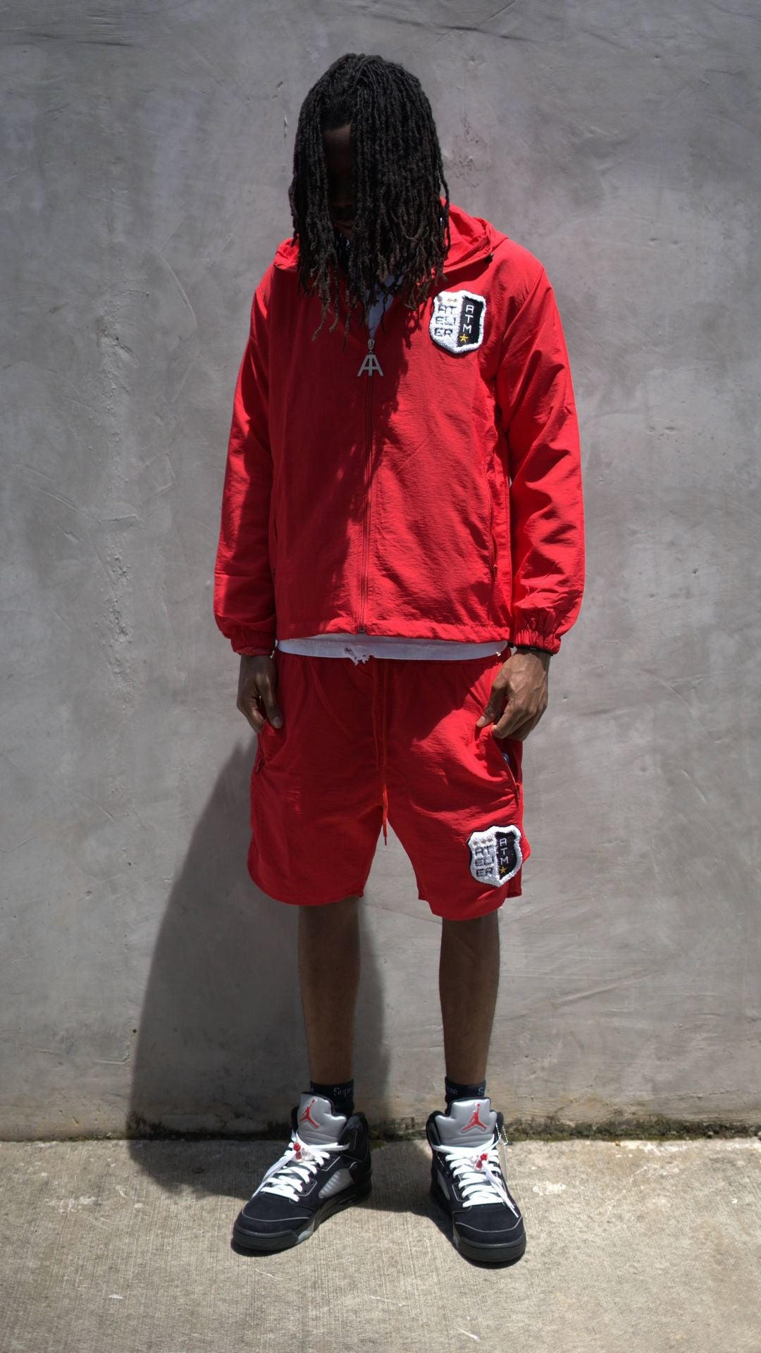 Red windbreaker Jacket