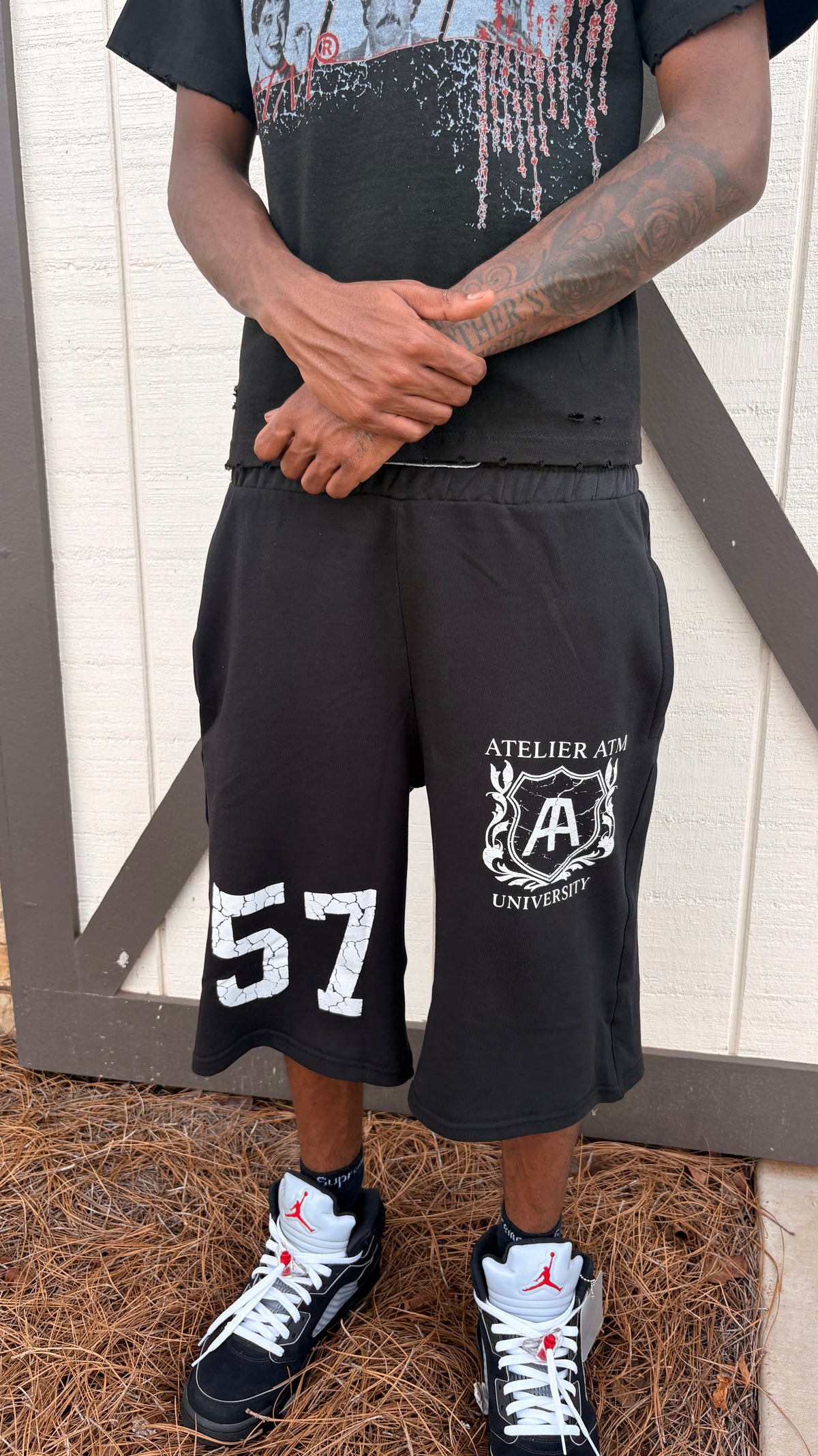 ATELIER ATM UNIVERSITY™ DEAN’S LIST SHORTS — BLACK