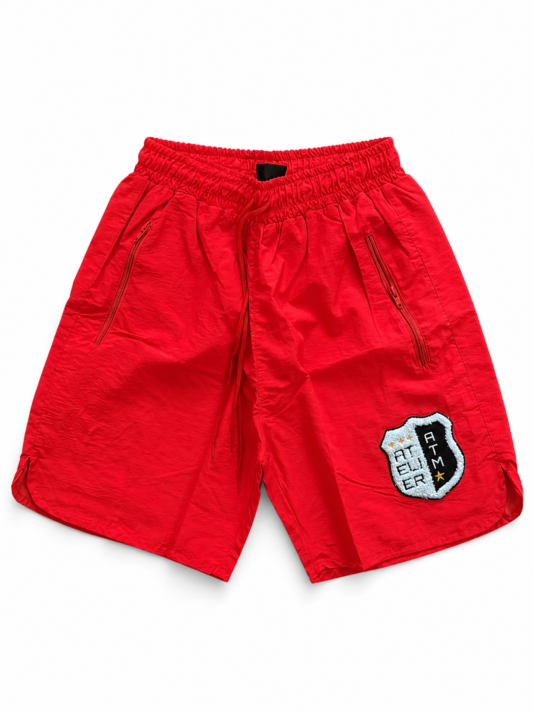 Red Windbreaker Shorts