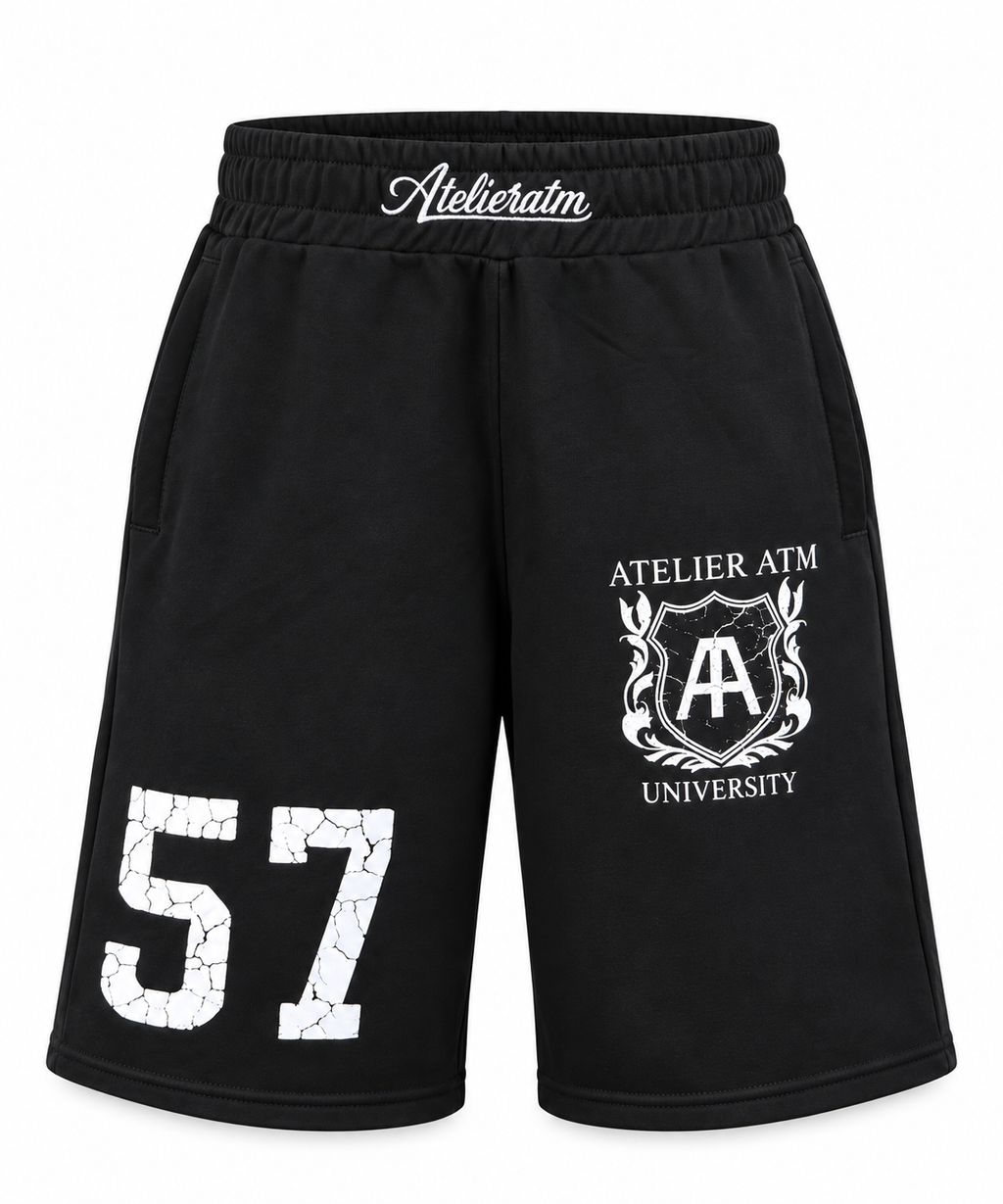 ATELIER ATM UNIVERSITY™ DEAN’S LIST SHORTS — BLACK
