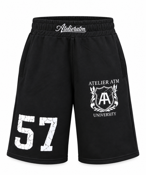 ATELIER ATM UNIVERSITY™ DEAN’S LIST SHORTS — BLACK